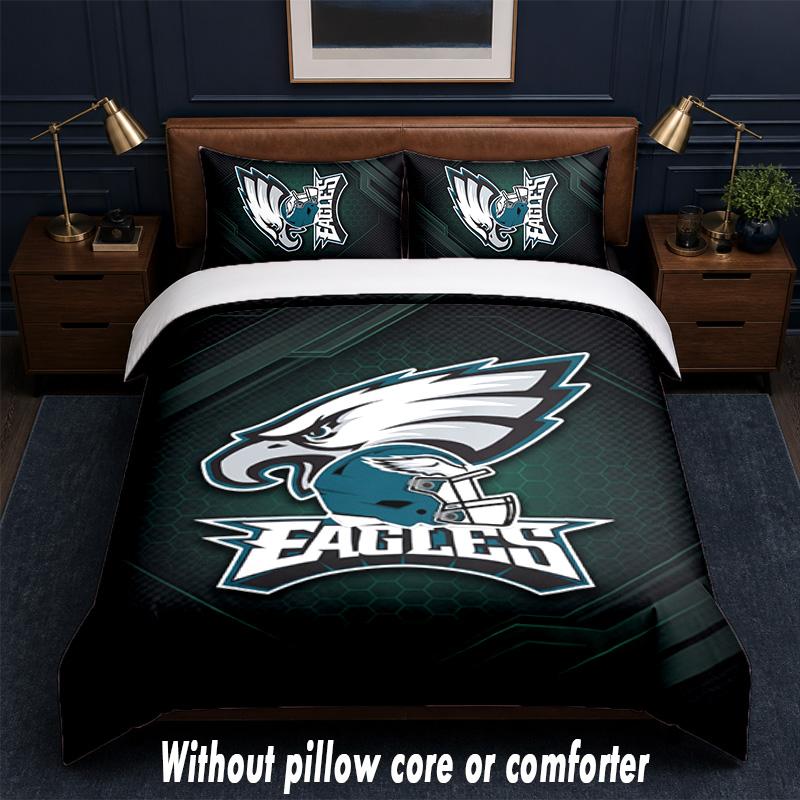 Set Biancheria da Letto Design Philadelphia Eagles 1 Copripiumino + 2 Federe Morbido Traspirante Biancheria da Letto per la Casa