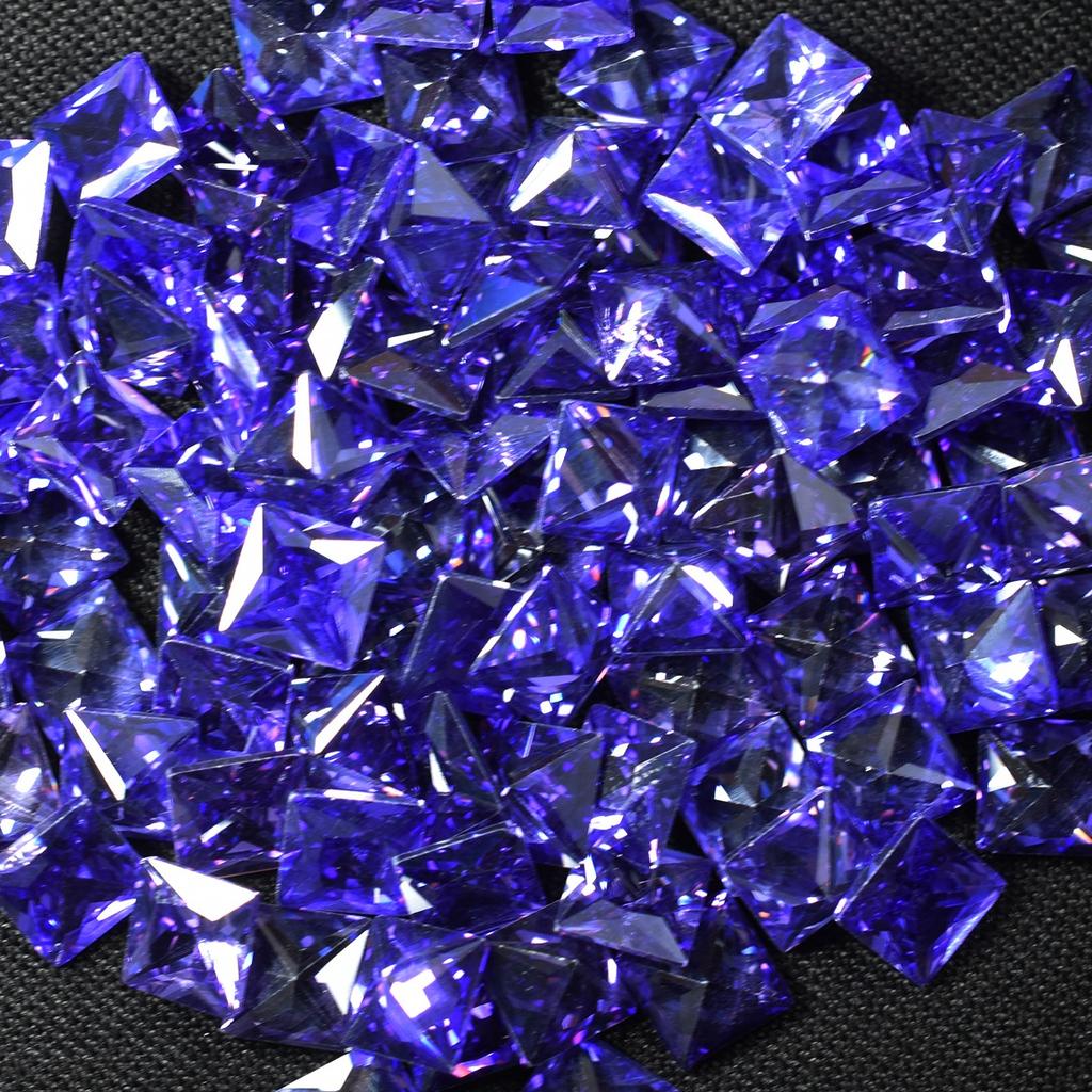 Natural Purple Tanzanite Loose Gemstone 51 pcs Square Cut 7x5 mm Lot for Jewelry Making and Crafts