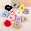 Colorful Warm Plush Scrunchie Hair Tie - High Elastic Ponytail Holder for Autumn & Winter
