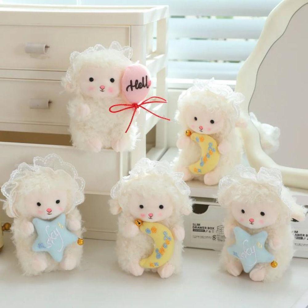Soft Little Lamb Dolls Pendant Cute Fluffy Sheep Keyring Cartoon Lamb Plush Keychain Gifts