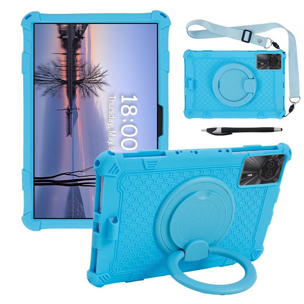 

Kids Case Universal for Samsung Galaxy Tab S9 FE 2023 SM-X710 X716 X510 X516 Rotating Stand Cover Soft Silicone with Handle Grip S9 SM-X710 SM-X816B