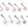 5Pcs/Set Navel Ring Short Anti-allergy Comfortable Zircon Belly Navel Piercing for Party