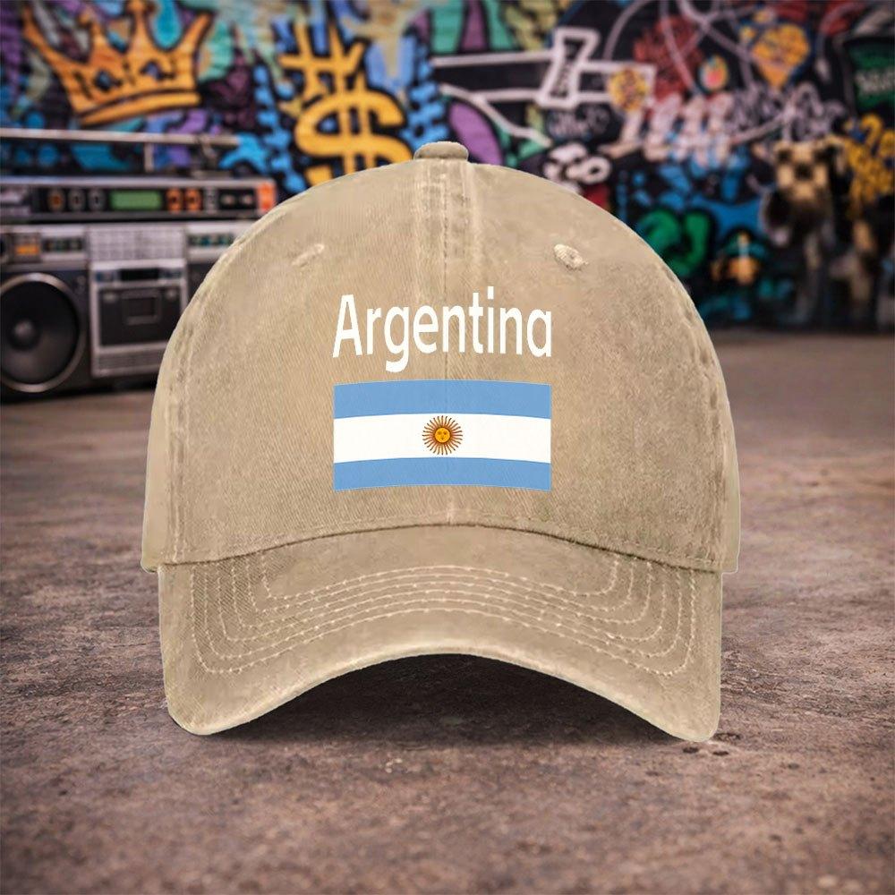 Pc Argentina Flag Baseball Cap Suitable for Unisex Women Lightweight Hook Loop Duckbill Hat with Argentina National Print Un