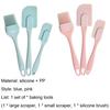 3Pcs/Set Cake Portable Spatula Kit Non-stick Silicone DIY Cream Scraper Spatula Kit