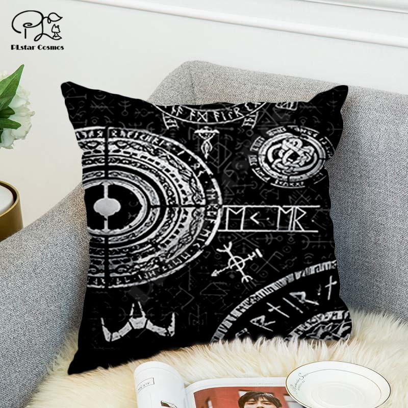 Viking Tattoo 3D Printed Polyester Decorative Pillowcases Throw Pillow Cover Square Zipper Pillow Cases Style-3