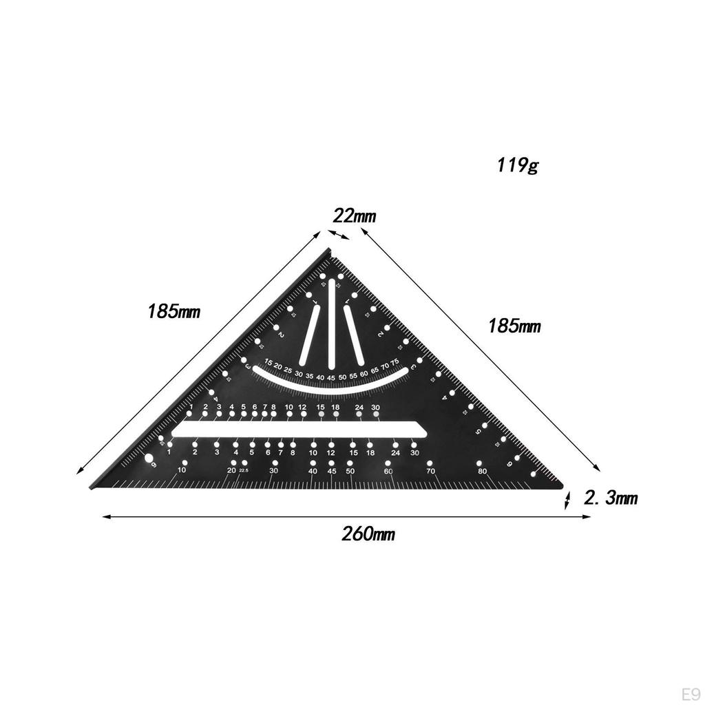 Aluminum Alloy Carpenter Square Carpentry Triangle Ruler Protractor for Remodeling