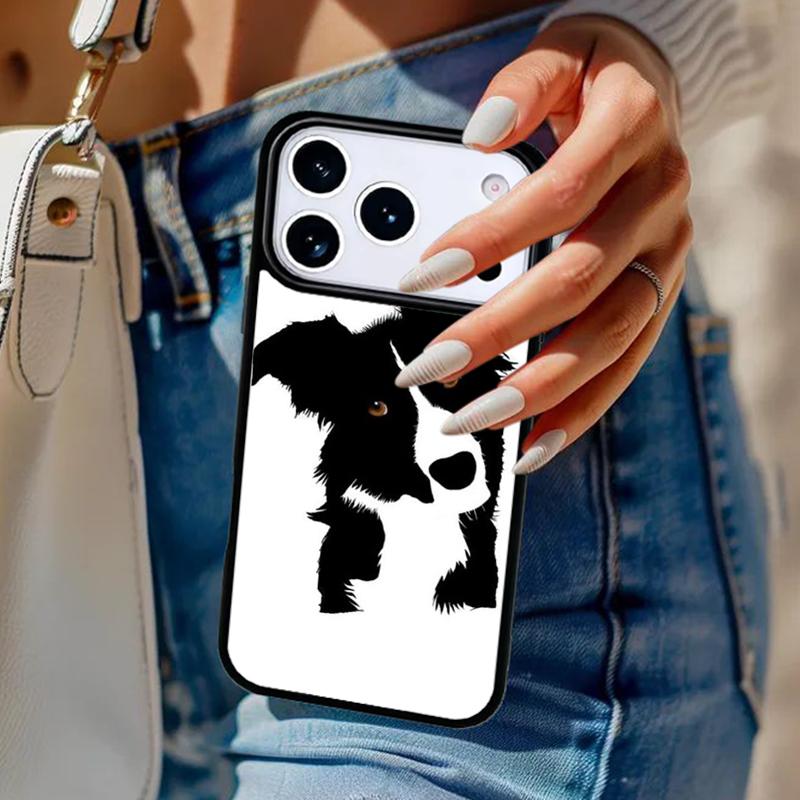 Cartoon Border Collie Phone Case For iPhone 17 Air 14 15 13 12 Max Cover For Apple 14 15 16 16e 11 Pro Max Plus Coque