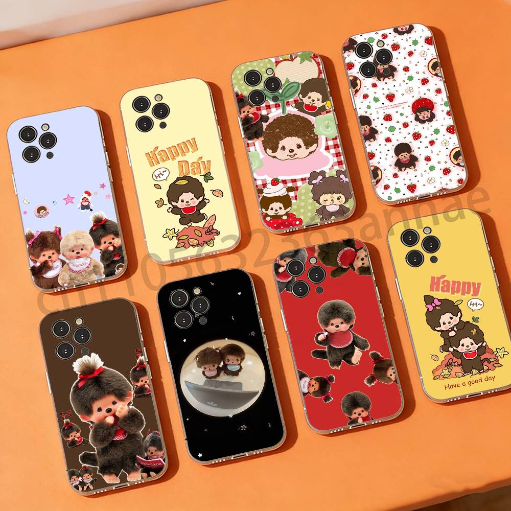 Cute Monchhichis Phone Case For iPhone17 16 15 14 13 12 11 Pro Xs Max Mini Plus Antislip Shockproof Hard