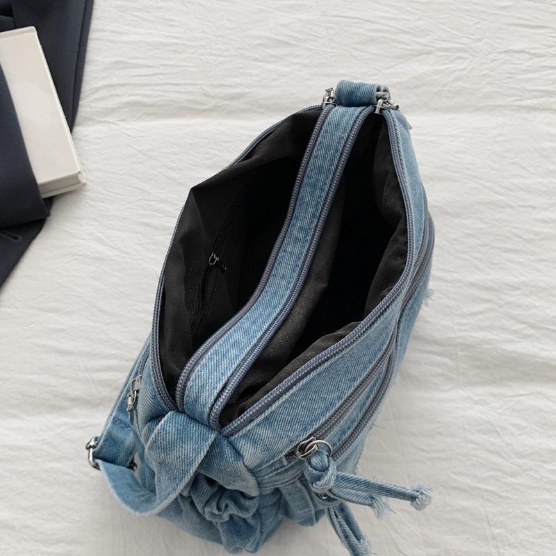 Borsa Piccola Quadrata in Denim con Stelle Leggera Borsa a Spalla Crossbody da Donna