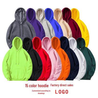 Herr Fleece-hoodie i enfärgat med 3D-fickor - Höst/Vinterkollektion