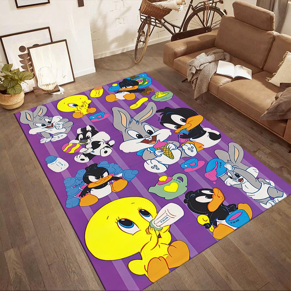 Classic Looney Tunes Characters Square rugs are a great choice for living rooms, bedrooms, home décor, and as gifts.