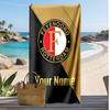 Feyenoord Personalisiertes Bedrucktes Strandtuch Fußballlogo Unterstützung Benutzerdefinierter Name Text Saugfähiges Handtuch für Sport Reisen Besonderes Geschenk