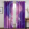 Living Room Darkening Blackout Curtains Purple Dream Catcher Window Curtains Polyester Thermal Insulated Drapes Decor