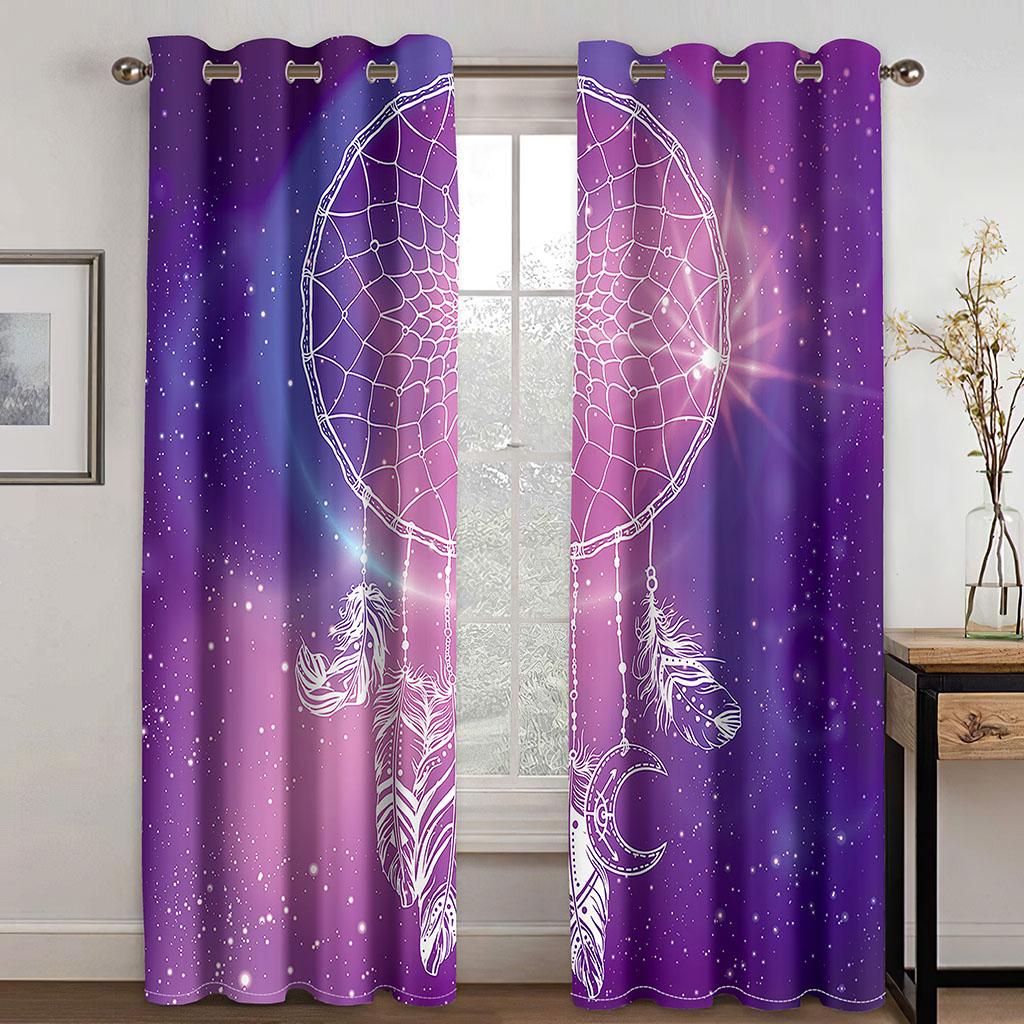 

Тканые шторы с принтом «Ловец снов», две независимые шторы, левая и правая, затемняющие шторы для спальни 132cmx160cm