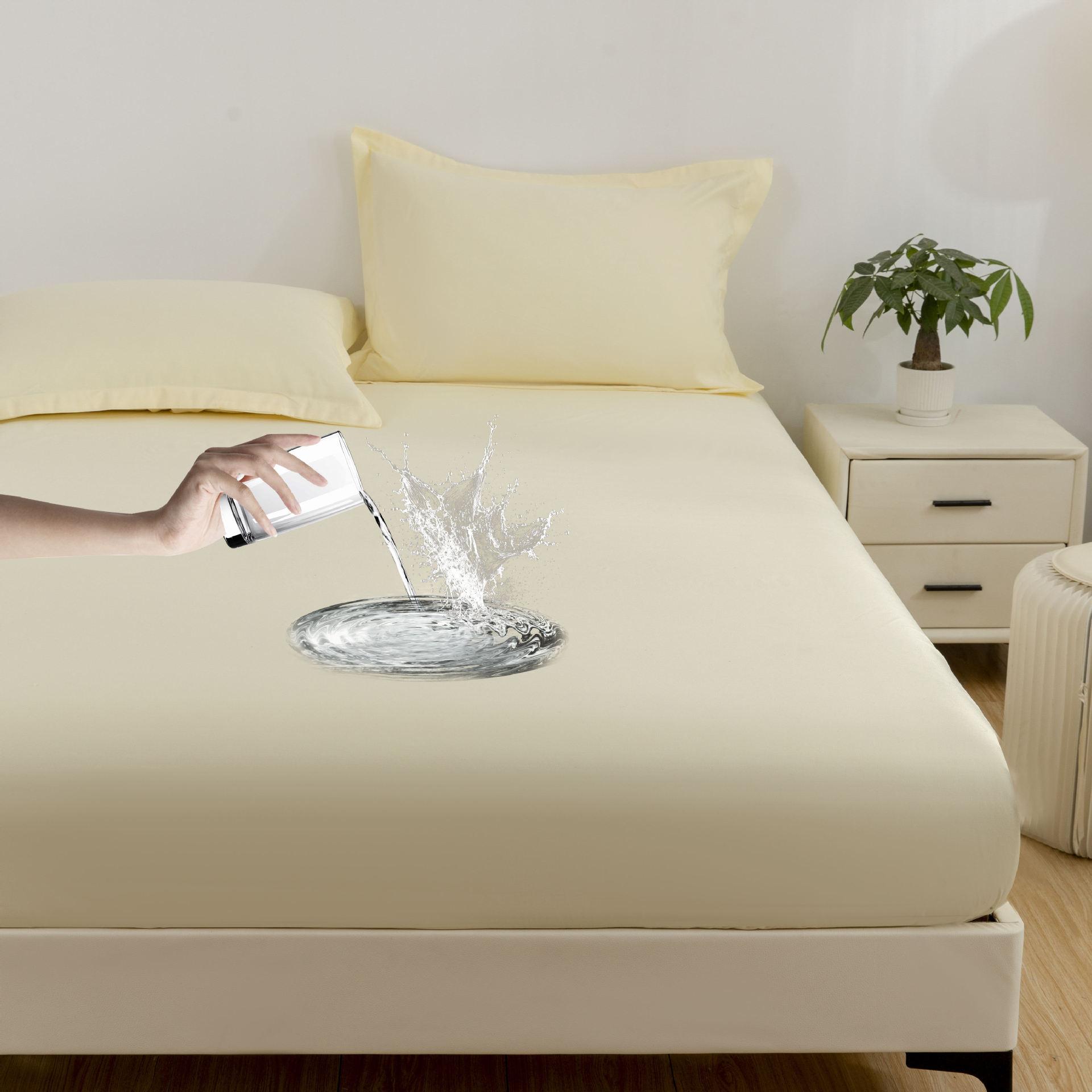 

Однотонный матовый ТПУ двойной водонепроницаемый чехол для кровати, приятный для кожи мягкий пылезащитный чехол для подгузника защитный чехол для постельного белья 48x74cm x2 жёлтый