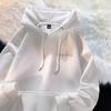 Hooded Sweater Men's Autumn and Winter Heavy Fleece Versatile Trend Letter Printing American Student Clothes Jacket