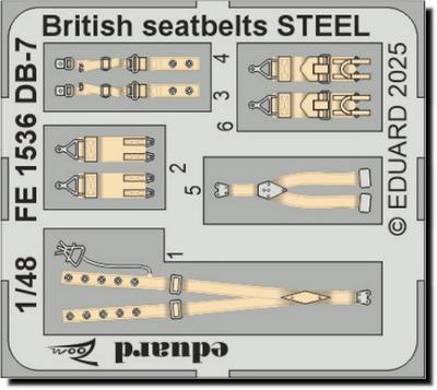 eduard Boston III British Military Seatbelts Stainless Steel HK Plastic Model Parts EDUFE1536 1/48 DB-7 (for Models) (Airplane)