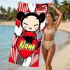 Customizable personalized beach towels Pucca themed designs.Suitable for the beach, yoga, sports;ideal as beach accessories
