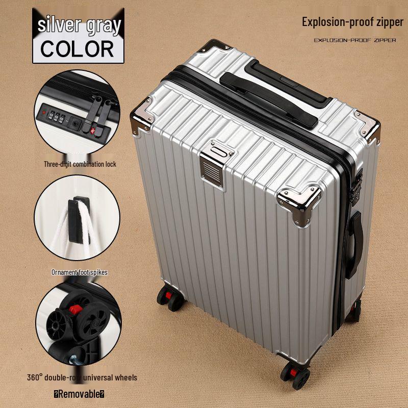 28" Women's Suitcase: Thick Aluminum Frame, Large Capacity, Silent Universal Wheels, Durable Travel Design. Logo Customization Available.