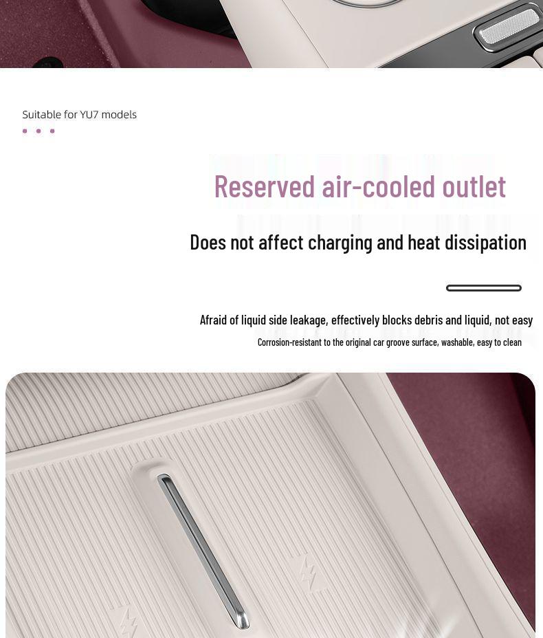 Silicone Anti-Slip Pad for Xiaomi YU7 Wireless Charger: Car Storage Box and Cup Holder Protection