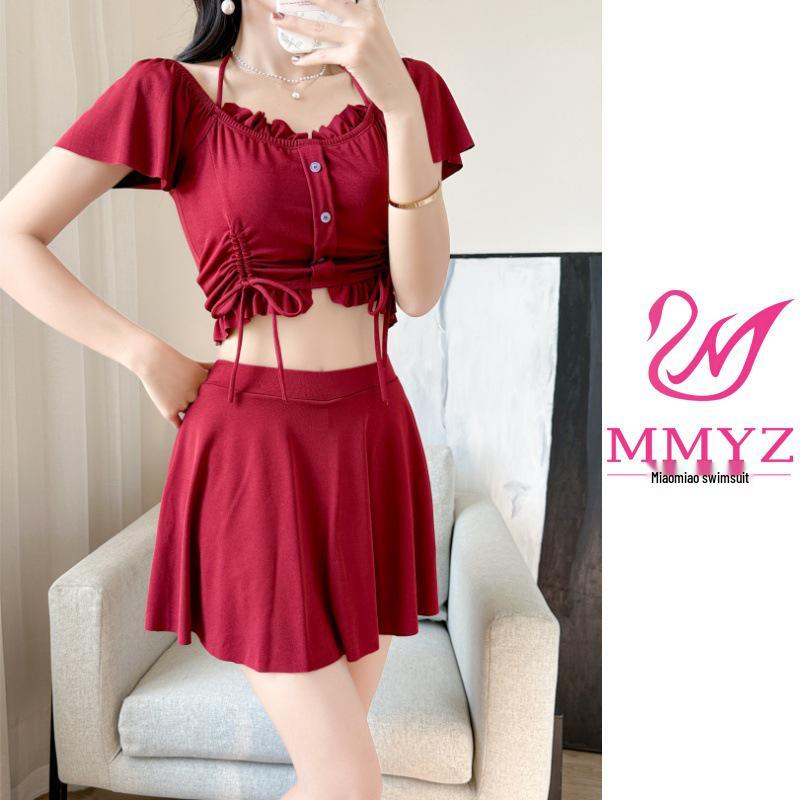 

Женский раздельный купальник с контролем живота - Модный, стройнящий купальник для студенток и горячих источников. One Size