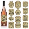 New Style, New Year Theme, Red Wine Bottle Stickers, Vintage Copperplate Paper, Adhesive Bottle Stickers, Party Desktop Decoration Supplies