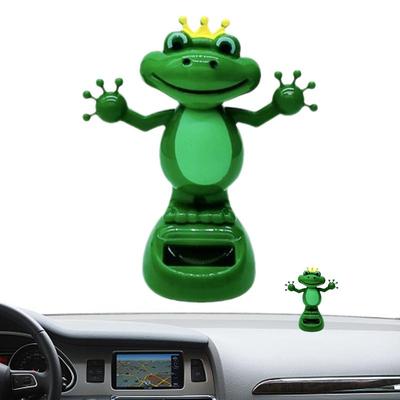 Solarbetriebene tanzende Frosch-Auto-Animation Bobble Dancer Schwing-Frosch Automatische schüttelnde Handpuppe Für Kinder Tisch Auto Armaturenbrett