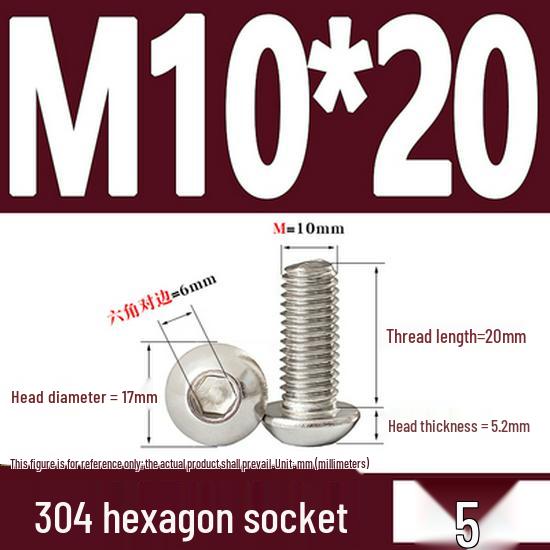 ISO7380 Stainless Steel Hex Drive Dome Head Screws - M2 to M16