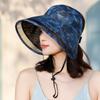 Breathable Flower Empty Top Cap Adjustable Large Brim Sun Hat Anti-Sun Fisherman Hat  Outdoor