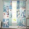 Elemente marine Farul Vas Perdele transparente pentru sufragerie Perdele moderne din voal Dormitor Perdele din tul Draperii pentru fereastră Decor
