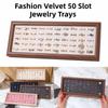 Velvet Fashion Jewelry Trays 50 Slot Stud Earrings Storage Rack Jewelry Storage Pallet  Show Case