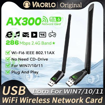 Adaptateur USB WIFI 6 AX300 Carte Réseau Sans Fil Dongle 2,4 GHz 802.11AX Antenne Réception du Signal Pour Ordinateur Portable Win7/10/11 Sans Pilote