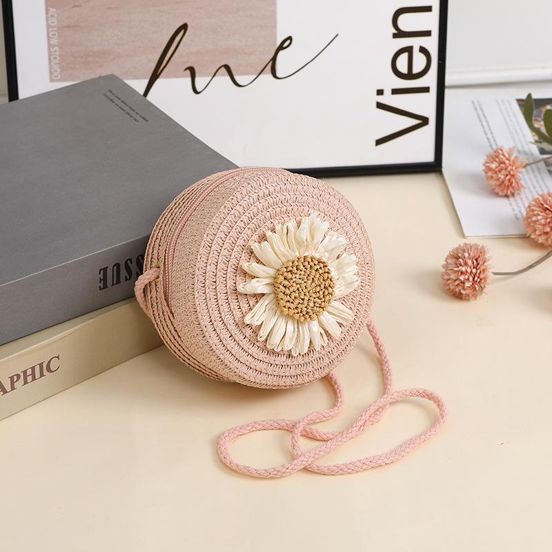 Rustic Raffia Straw Bag Woven Phone Bag Crossbody Female,Beach Straw Small Bag Holiday Style