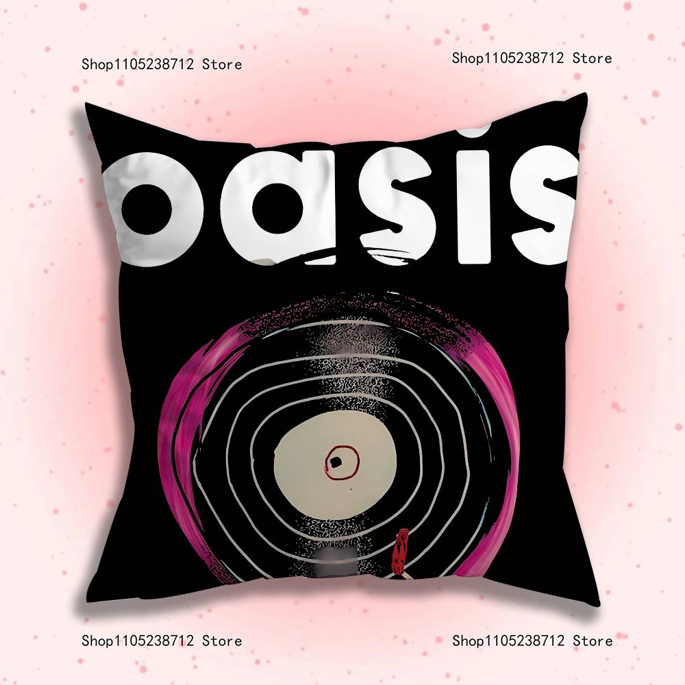 Hot O-Oasis Band Pillow Case cute cartoon anime peripheralsBedroom Sofa Decorative Cushion Cover Soft Cushion Cover 12x12Inch