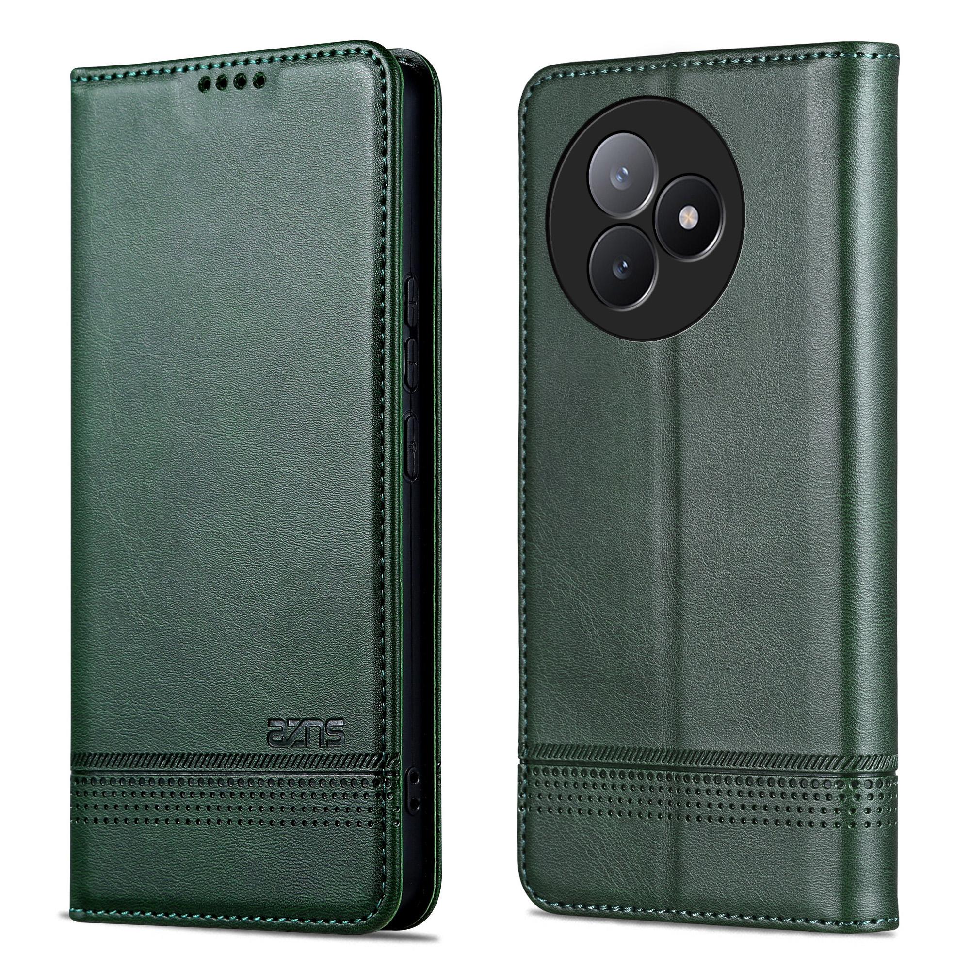 

AZNS For Xiaomi Redmi K80 Ultra 5G Case Cowhide Texture PU Leather Wallet Phone Cover Green
