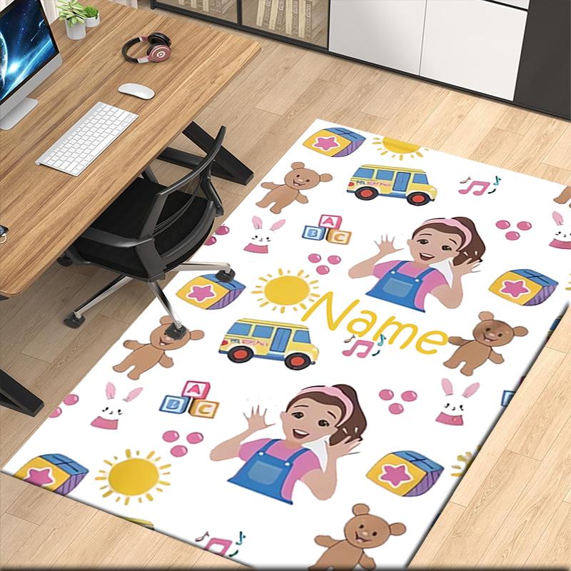 Custom Name Ms. Rachel Printed Carpet, for Office Chair Living Room Bedroom Kitchen Room Decor Gifts.