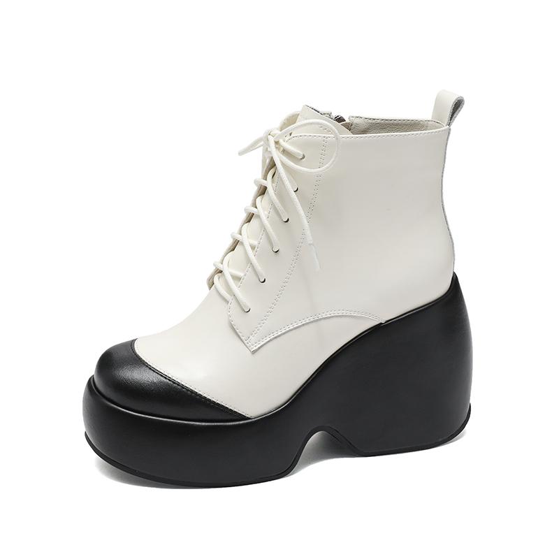 Fashion 2025 NEW Autumn Women Boots Women Shoes Round Toe Chunky Heel Boots for Women Motorcycle Platform Boots high heels