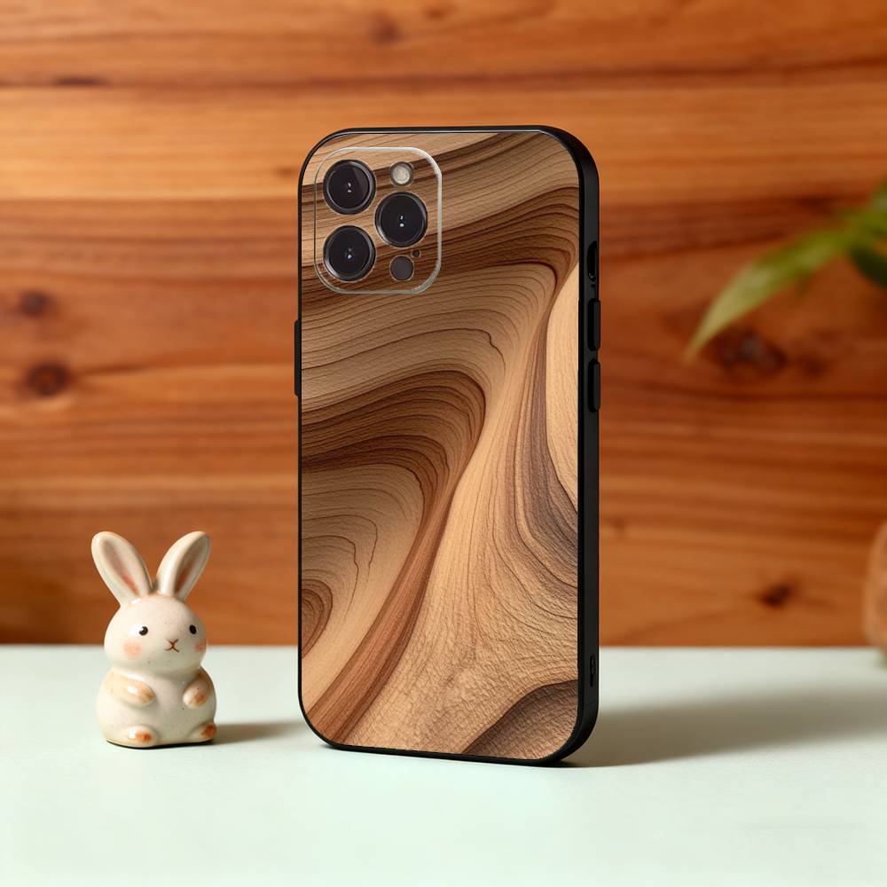 N-Natural W-Wood G-Grain Art Phone Case For iPhone17,16,15,14,13,12,Plus,Pro Max, 5G Others Soft Black Cover
