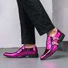 Fashion Luxury Designer Men's Chelsea Shoes Purple Pointed Toe Double Buckle Leather Shoes Casual Stage Party Wedding Shoes For Women