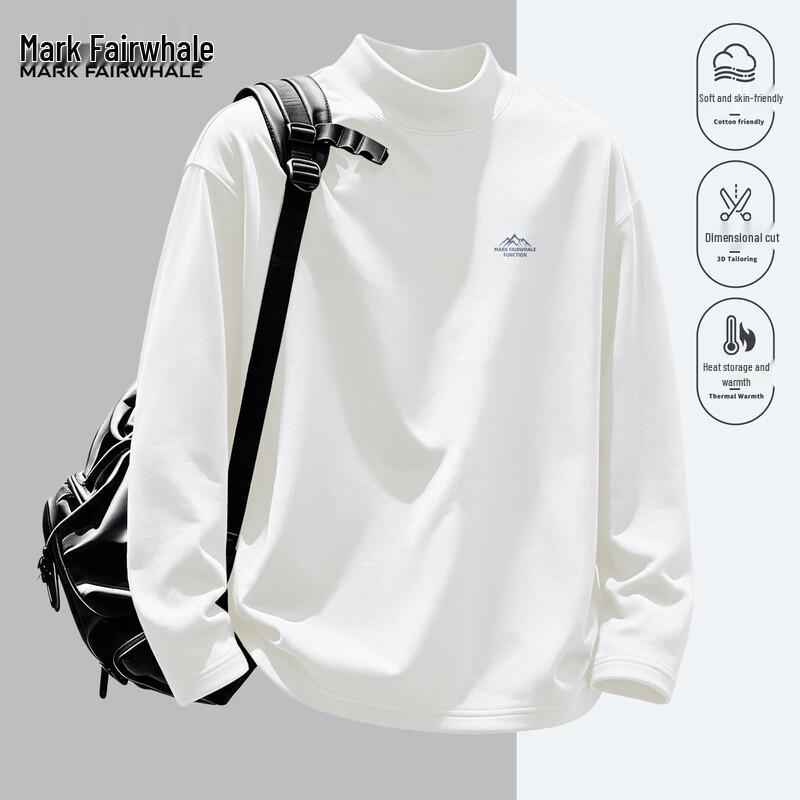 Mark Fairwhale Men's Long-Sleeve Mock Neck Casual T-Shirt