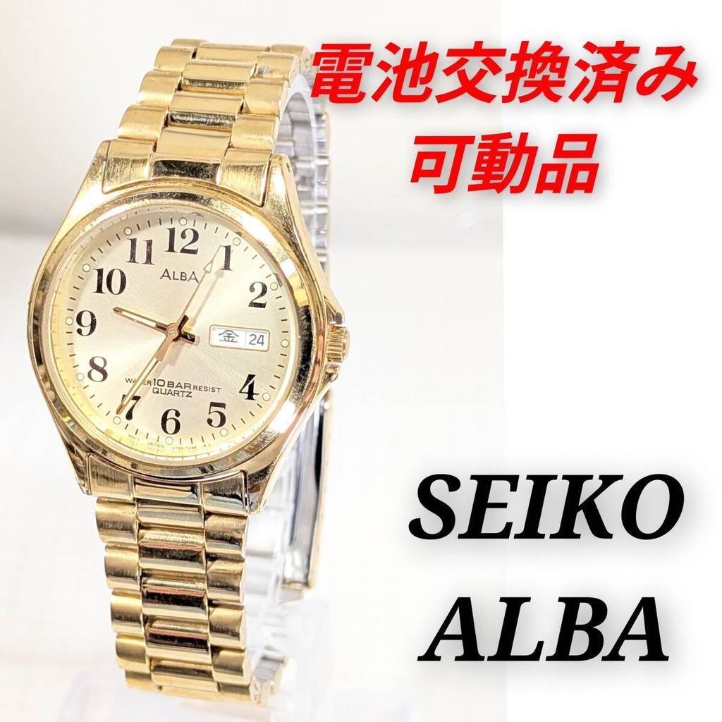 SEIKO ALBA Battery Working Men's Watch, Replaced, Condition, C-19
