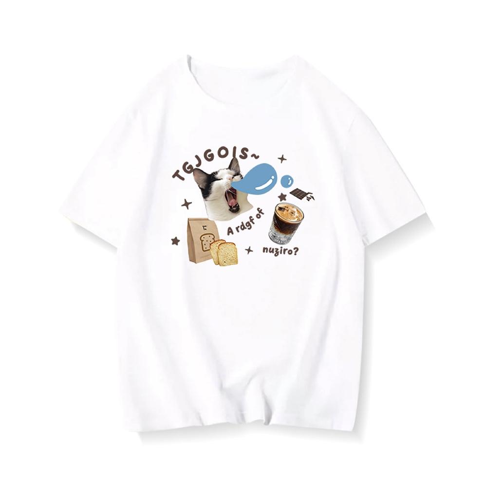 Y2k Casual Tops Female Clothes Girls Korean Fashion Blouse Kawaii Harajuku Streetwear Pet Dogs Cats Graphic Tees Women's T-shirt
