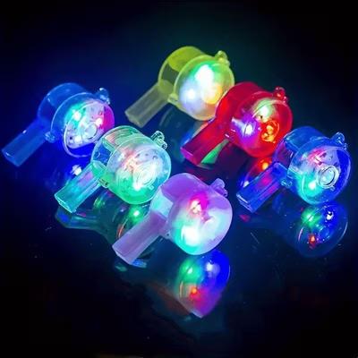 10-80 PCS Sifflets LED Lumineux avec Cordon Lumineux dans le Noir Cadeaux de Fête Jouets Sifflets Lumineux Amusants pour Enfants Adultes Décoration de Fête