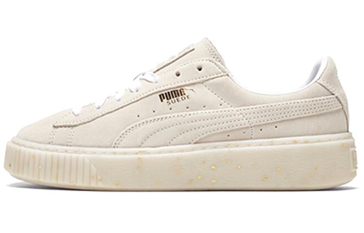 PUMA Suede Platform Buff/Gold Board Shoes Women s 365621-02 39