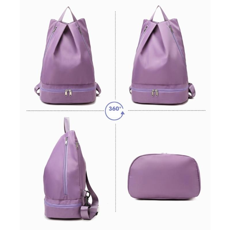 Large Capacity Sports Bag DryWet Swimming Backpack with Shoe Compartment Rucksack Lightweight Casual Daypack