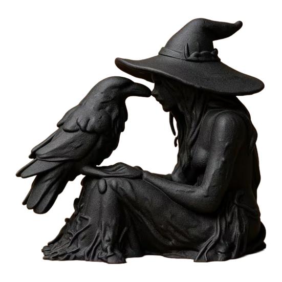 3D Printed Witch Ornament Base Matte with Stable Black