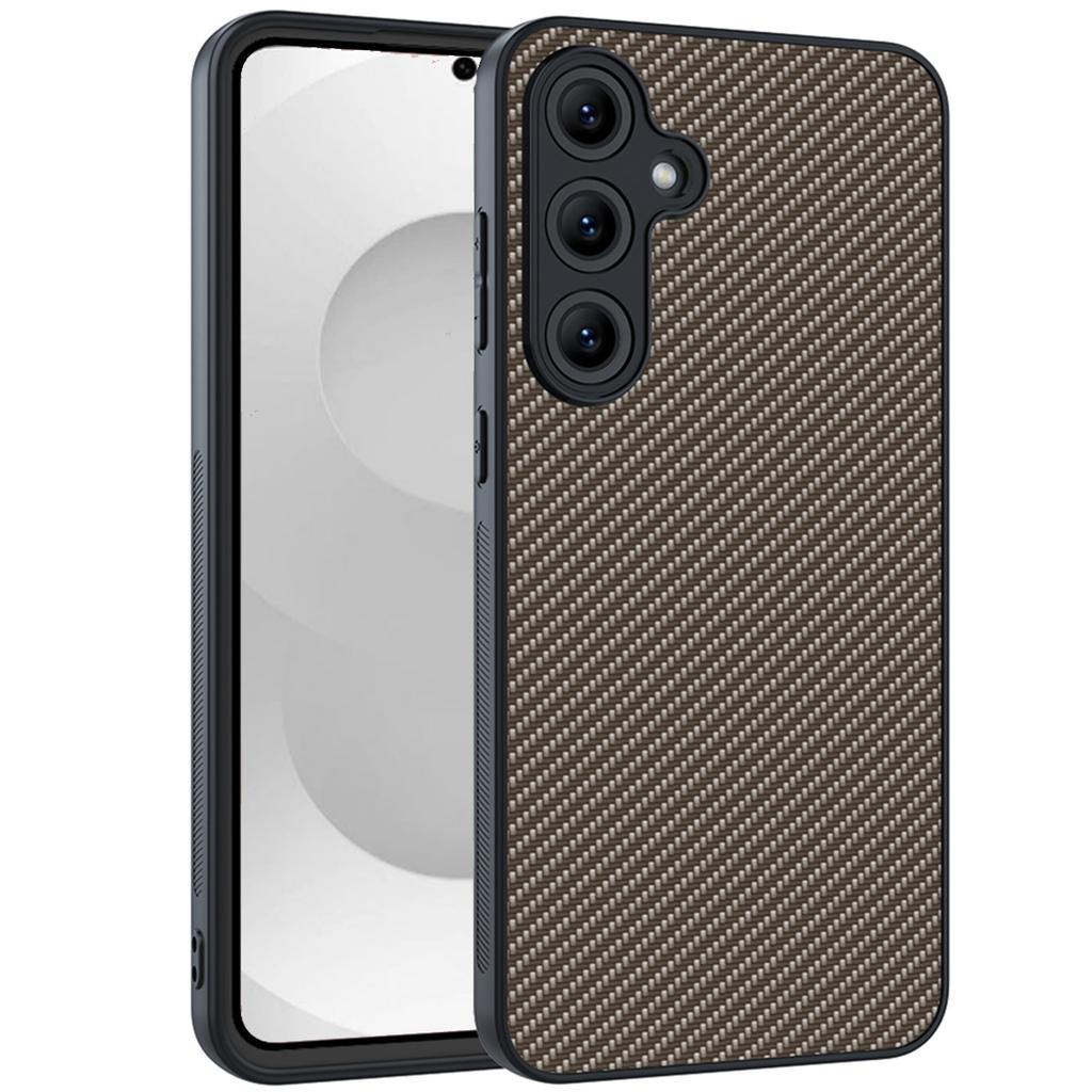 For Samsung Galaxy S26 Case Leather + PC Hard Phone Cover Carbon Fiber Texture