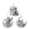 2D Flat Acrylic Angel Baby On Moon Sculpture Hanging Pendant Charm Christmas Tree Ornament Car Interior Decors Gifting
