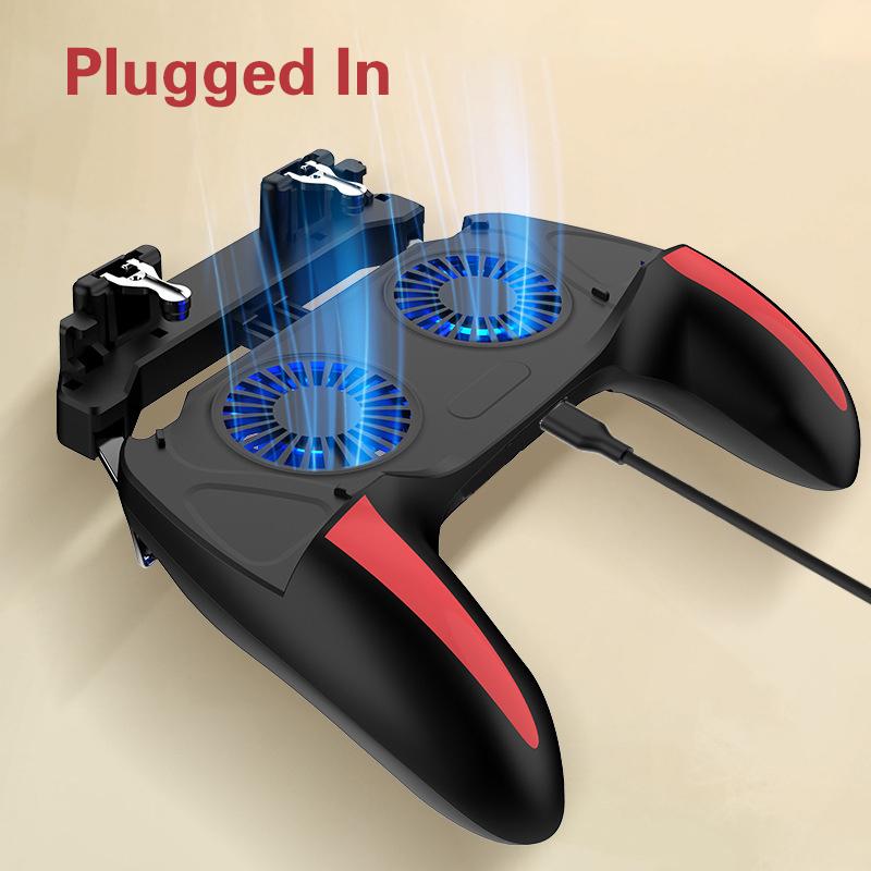 

H10 Gaming Controller Grip with Cooling Fan - 5000mAh Battery for PUBG Mobile, Ergonomic Phone Mount with Trigger Buttons