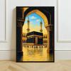 Islamic Mosque Kaaba Canvas Poster Watercolor Muslim Scripture Canvas Paint Print Modern Picture Living Room Home Decor Cuadros